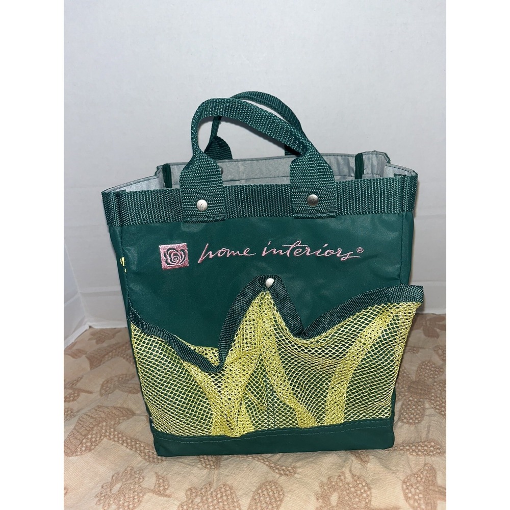 Home Interiors Insulated Lunch/ Shopping / Tote  Bag, Green‎ / Dragonflies